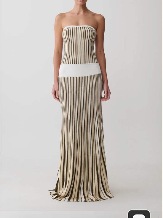 Meshki Dresses & Skirts - Meshki Strapless Maxi Dress in Cream and Black Stripes